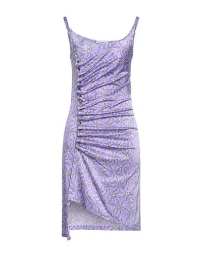 Rabanne Woman Mini Dress Lilac Size 10 Viscose, Elastane In Purple