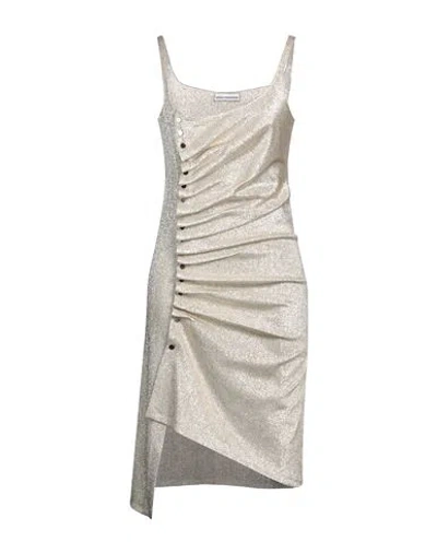 Rabanne Woman Mini Dress Platinum Size 6 Viscose, Polyester, Elastane In Grey