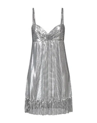 Rabanne Woman Mini Dress Silver Size 10 Aluminum