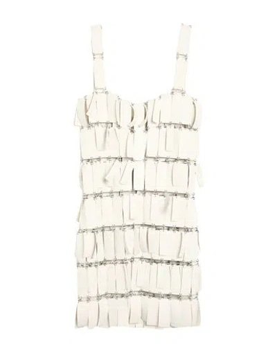 Rabanne Woman Mini Dress White Size 8 Synthetic Fibers, Polyester, Brass