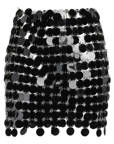 Rabanne Woman Mini Skirt Black Size 4 Plastic, Brass