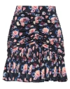 Rabanne Ruched Floral-print Stretch-jersey Mini Skirt In Navy