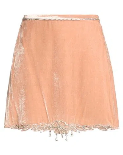 Rabanne Woman Mini Skirt Blush Size 6 Viscose, Silk In Orange