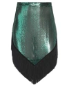 Rabanne Woman Mini Skirt Emerald Green Size 6 Aluminum, Viscose