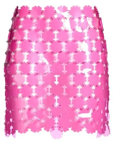Rabanne Woman Mini Skirt Fuchsia Size 14 Pvc - Polyvinyl Chloride In Pink