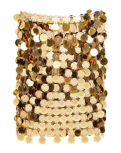 Rabanne Woman Mini Skirt Gold Size 6 Polyester, Steel