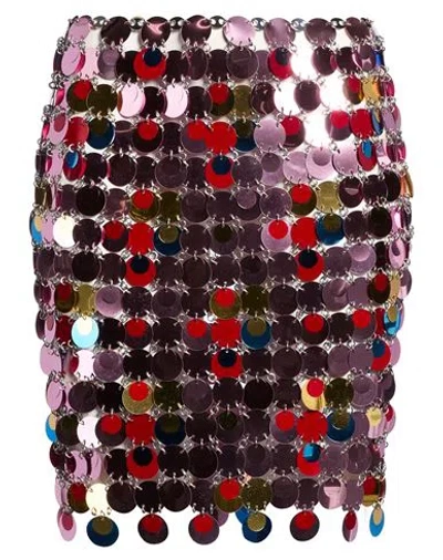 Rabanne Woman Mini Skirt Pink Size 6 Polyester, Steel In Multi