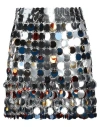 Rabanne Round Sequin Silver Polyester Mini Skirt In Silver