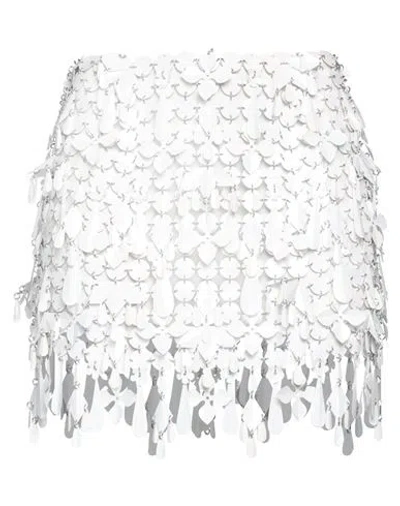 Rabanne Woman Mini Skirt White Size 8 Plastic, Metal