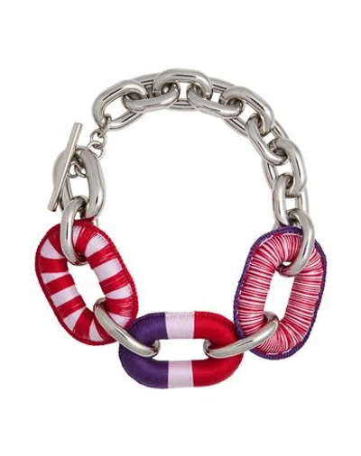 Rabanne Woman Necklace Red Size - Aluminum, Pmma (polymethyl Methacrylate), Brass