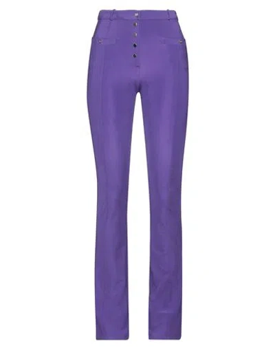 Rabanne Woman Pants Purple Size 2 Viscose, Elastane