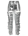 Rabanne Woman Pants Silver Size 6 Sheepskin In Silver