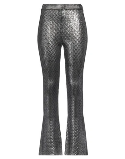 Rabanne Woman Pants Silver Size L Acetate, Polyamide, Elastane In Gray