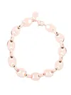 Rabanne Rose Gold Signature Bracelet In Grey