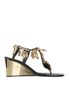 Rabanne Woman Sandals Gold Size 8 Leather In Gold
