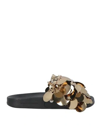 RABANNE RABANNE WOMAN SANDALS GOLD SIZE 6 RUBBER