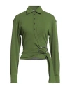 Rabanne Woman Shirt Green Size 8 Viscose, Polyamide, Elastane In Green