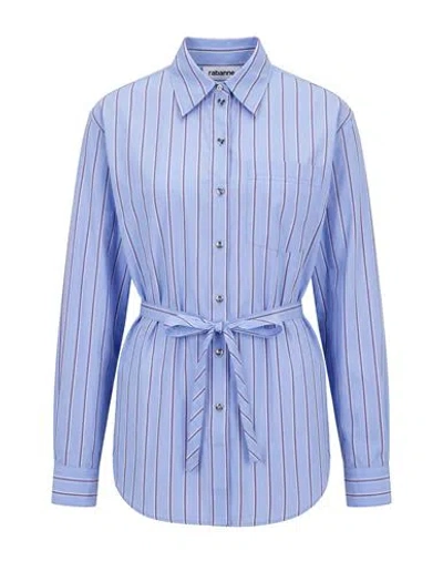 Rabanne Woman Shirt Light Blue Size 6 Cotton