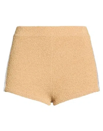 Rabanne Woman Shorts & Bermuda Shorts Camel Size M Cotton, Polyamide In Sand