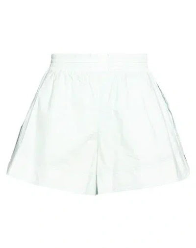 Rabanne Woman Shorts & Bermuda Shorts Light Green Size 6 Polyester, Polyamide, Cotton, Polyurethane In White