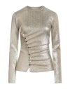 Rabanne Woman Sweater Gold Size 6 Viscose, Polyester, Elastane In Gold