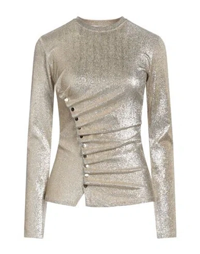Rabanne Woman Sweater Gold Size 6 Viscose, Polyester, Elastane