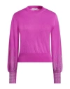 Rabanne Woman Sweater Magenta Size L Wool In Purple