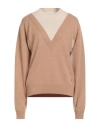 Rabanne Woman Sweater Sand Size M Wool, Cashmere, Lurex