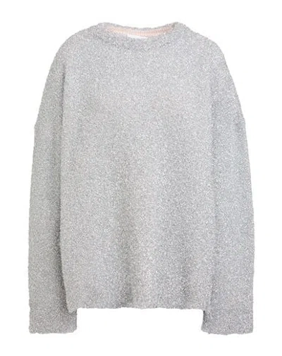 Rabanne Woman Sweater Silver Size M Viscose, Metallic Polyester, Polyamide