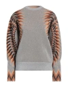Rabanne Silver Lurex Jacquard Pullover In Grey