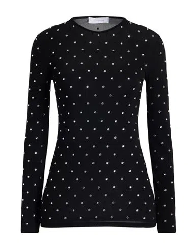 RABANNE RABANNE WOMAN T-SHIRT BLACK SIZE 10 CUPRO, ELASTANE