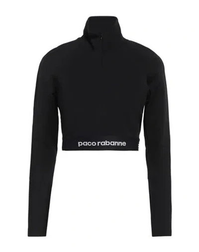 RABANNE RABANNE WOMAN T-SHIRT BLACK SIZE L POLYAMIDE, ELASTANE