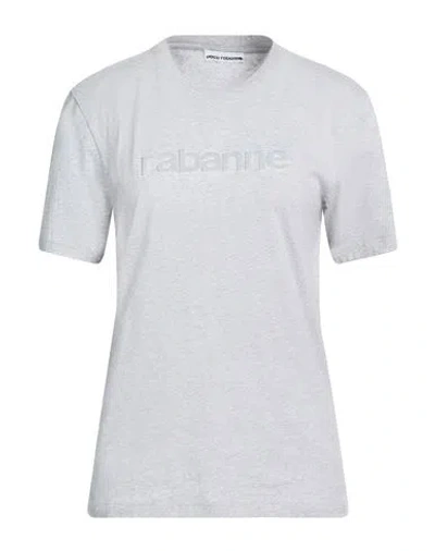 Rabanne Woman T-shirt Grey Size S Cotton In White