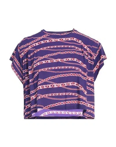 Rabanne Woman T-shirt Purple Size S Cupro, Elastane