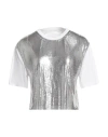 Rabanne Cropped Cotton-jersey And Chainmail T-shirt In White
