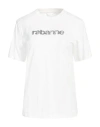 Rabanne Embellished Logo Regular T-shirt In White