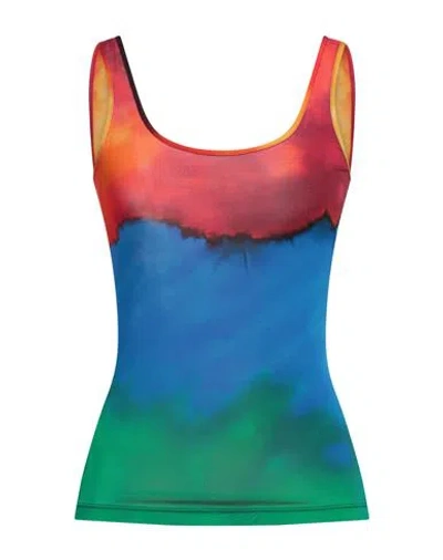 Rabanne Woman Tank Top Blue Size 6 Cupro, Elastane