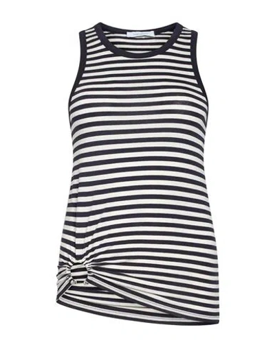 Rabanne Woman Tank Top Midnight Blue Size 2 Cotton, Elastane In Gray