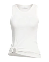 Rabanne Ring-detail Cotton-blend Jersey Tank Top In White