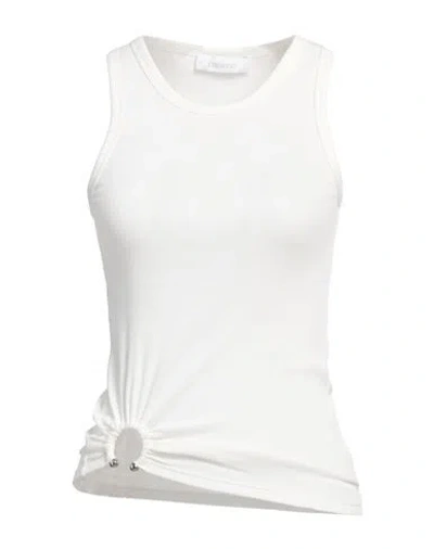 RABANNE RABANNE WOMAN TANK TOP WHITE SIZE 6 COTTON, ELASTANE