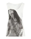 Rabanne Woman Tank Top White Size L Cotton, Elastane In Multi