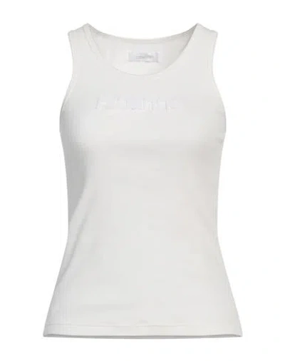 Rabanne Woman Tank Top White Size M Cotton, Elastane