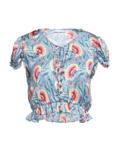Rabanne Paco  Woman Shirt Azure Size 6 Polyester In Blue