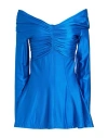 Rabanne Stretch Viscose Peplon Top With Draped Design In Blue