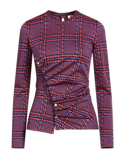 Rabanne Woman Top Coral Size 4 Viscose, Polyamide, Elastane In Red