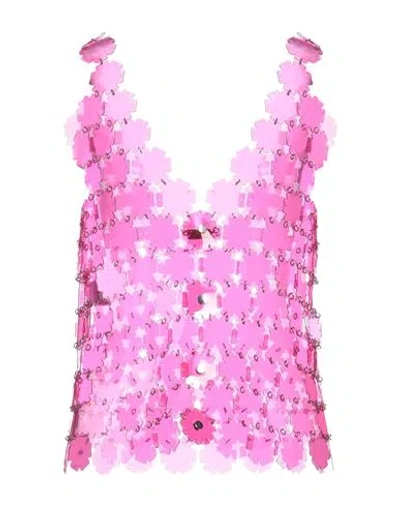 Rabanne Woman Top Fuchsia Size 14 Pvc - Polyvinyl Chloride In Pink