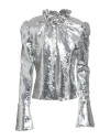 Rabanne Woman Top Silver Size 12 Polyester In Silver