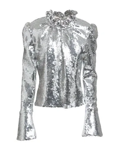 Rabanne Woman Top Silver Size 12 Polyester