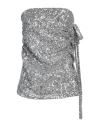 Rabanne Woman Top Silver Size 4 Polyester, Viscose, Elastane In Silver
