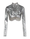 Rabanne Woman Top Silver Size 8 Polyester, Polyamide, Elastane In Metallic